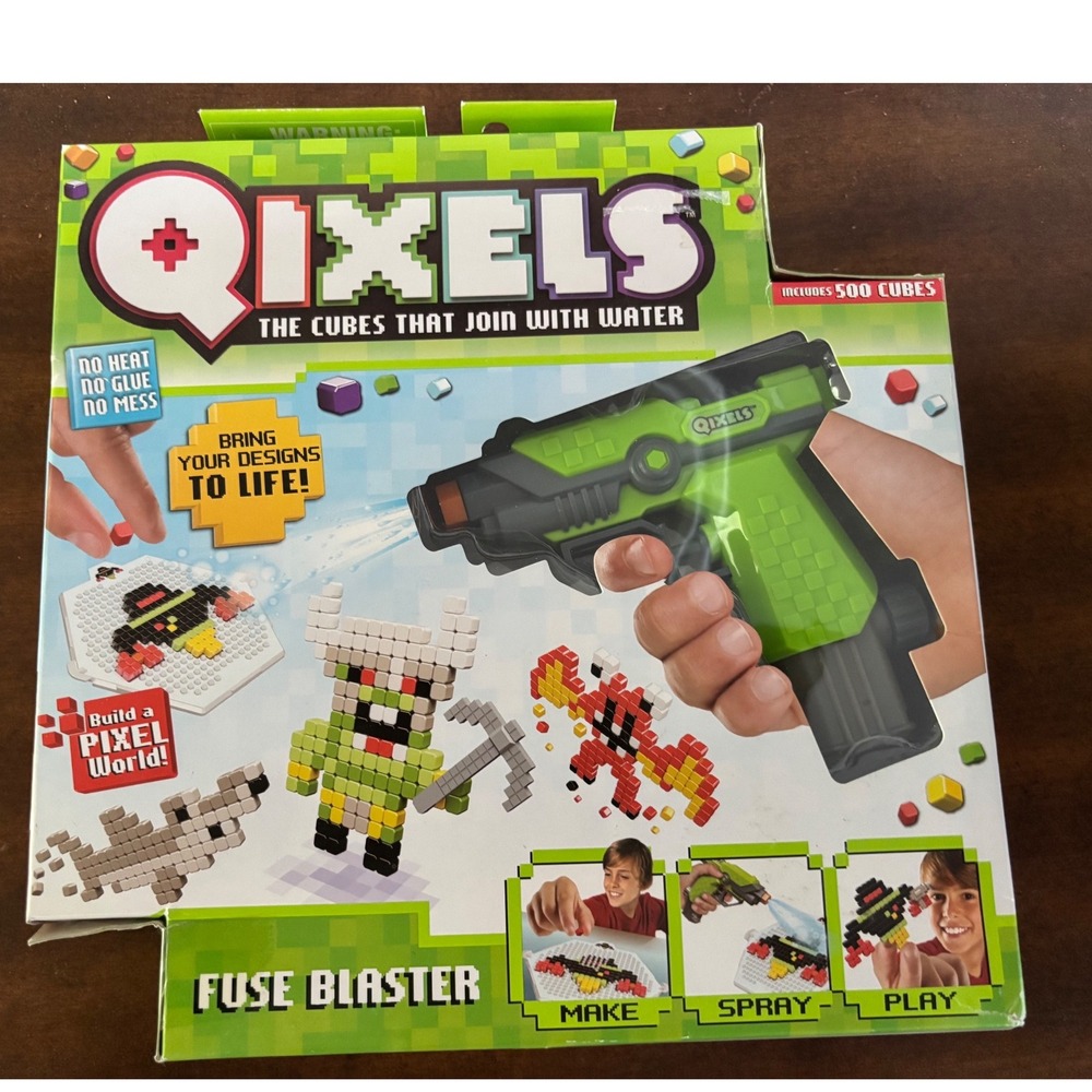 Qixels Fuse Blaster Water Fuse Cubes Set 500 Cubes Moose Toys 87007 New